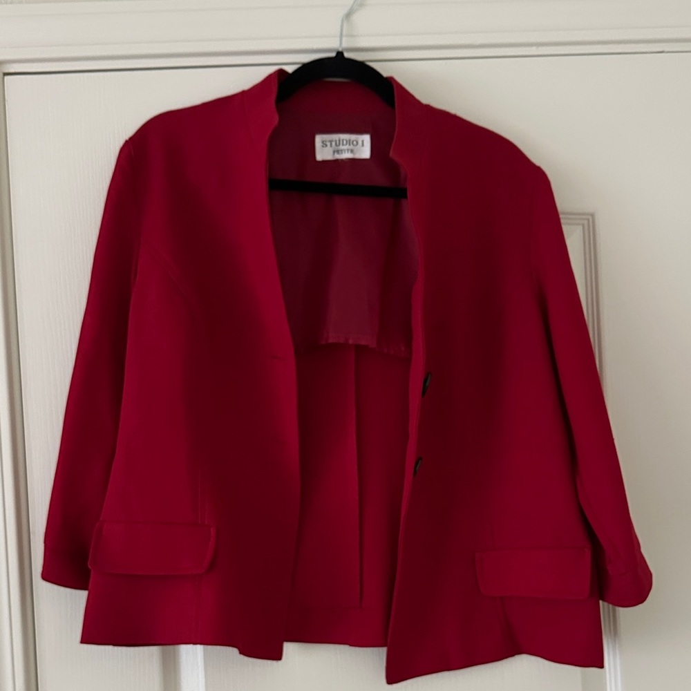 Studio I Women's Vibrant Red Blazer